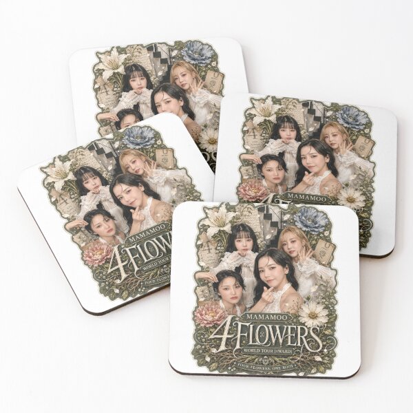 Item preview, MAMAMOO 4 Flowers OT4 vintage botanical wall poster designed and sold by Valereekmerch.