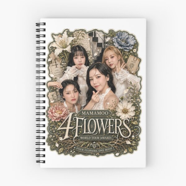 Item preview, MAMAMOO 4 Flowers OT4 vintage botanical wall poster designed and sold by Valereekmerch.
