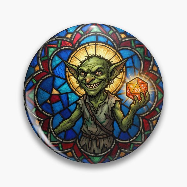 Item preview, Patron Saint of Chaotic Neutral Goblin Stained Glass TTRPG designed and sold by WorldShop17.