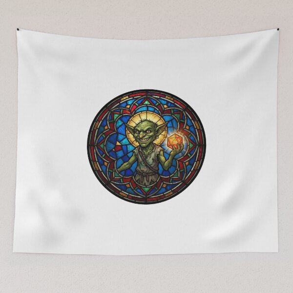 Item preview, Patron Saint of Chaotic Neutral Goblin Stained Glass TTRPG designed and sold by WorldShop17.