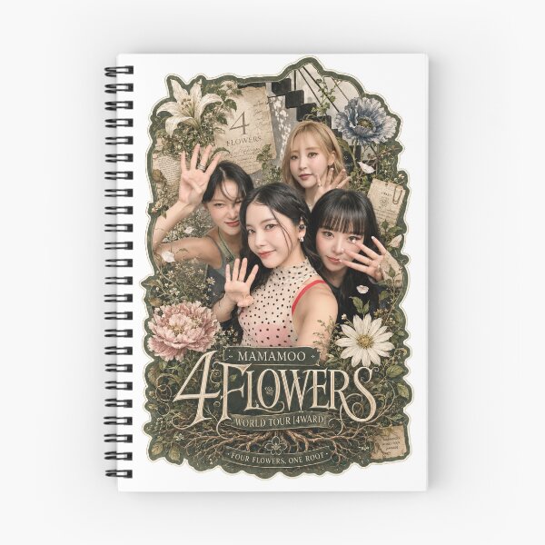 Item preview, MAMAMOO OT4 4 Flowers tour vintage journal aesthetic shirt designed and sold by Valereekmerch.