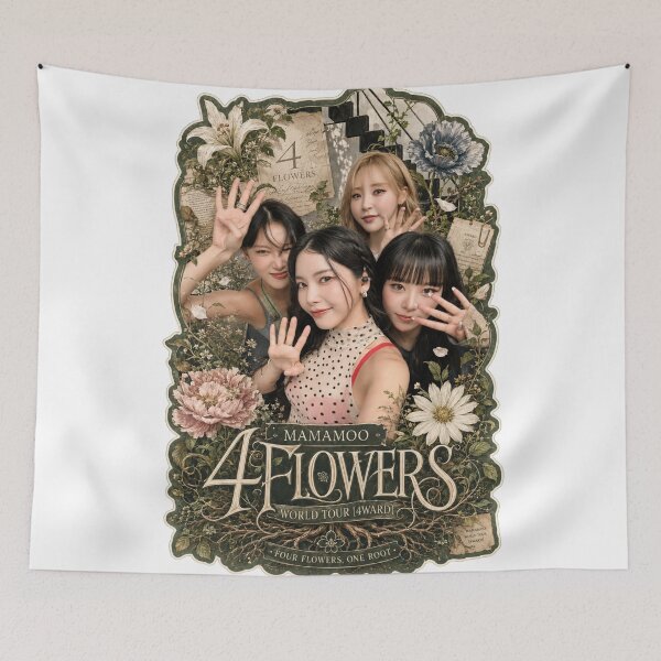 Item preview, MAMAMOO OT4 4 Flowers tour vintage journal aesthetic shirt designed and sold by Valereekmerch.