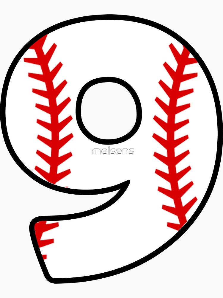 "Number 9 Baseball 9" Sticker for Sale by melsens Redbubble