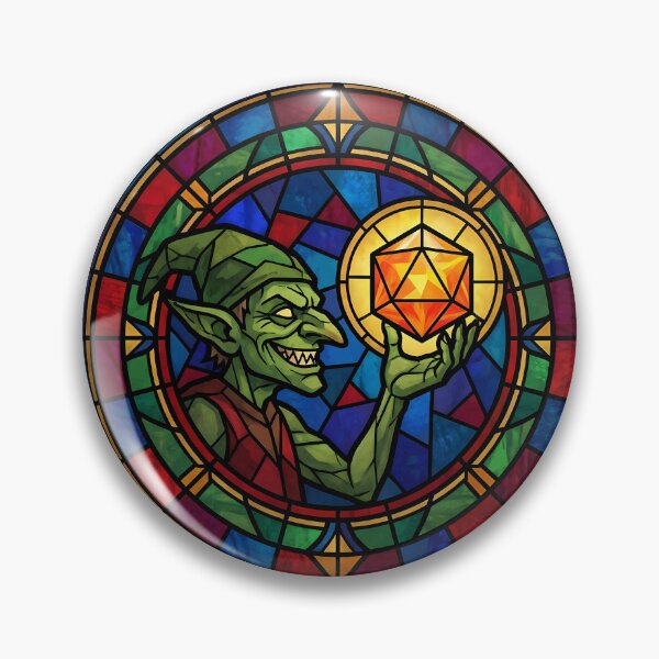 Item preview, Patron Saint of Chaotic Neutral Goblin Stained Glass TTRPG designed and sold by WorldShop17.