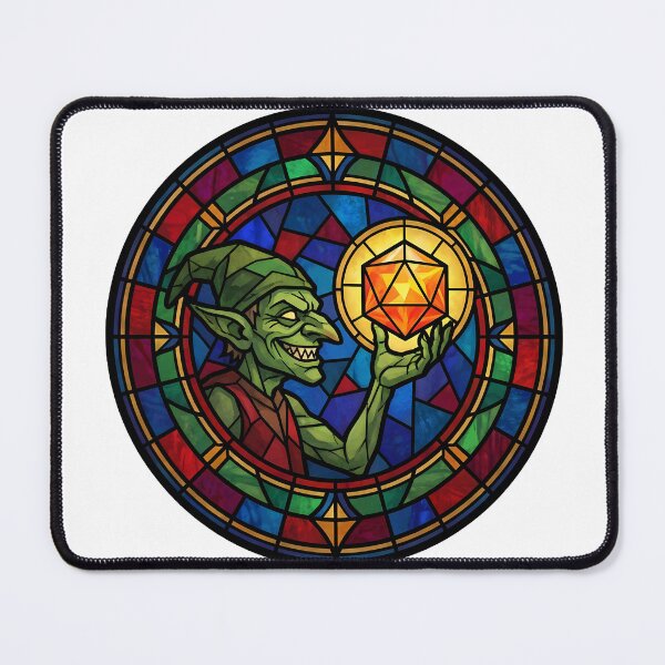 Item preview, Patron Saint of Chaotic Neutral Goblin Stained Glass TTRPG designed and sold by WorldShop17.