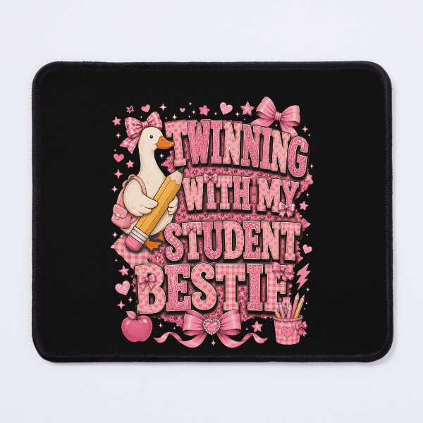 Item preview, Twinning With My Student Bestie Shirt, Matching Teacher Student Tee, Pink Coquette Classroom Outfit, Teacher Appreciation Gift designed and sold by THREE LITTLE BEANS.