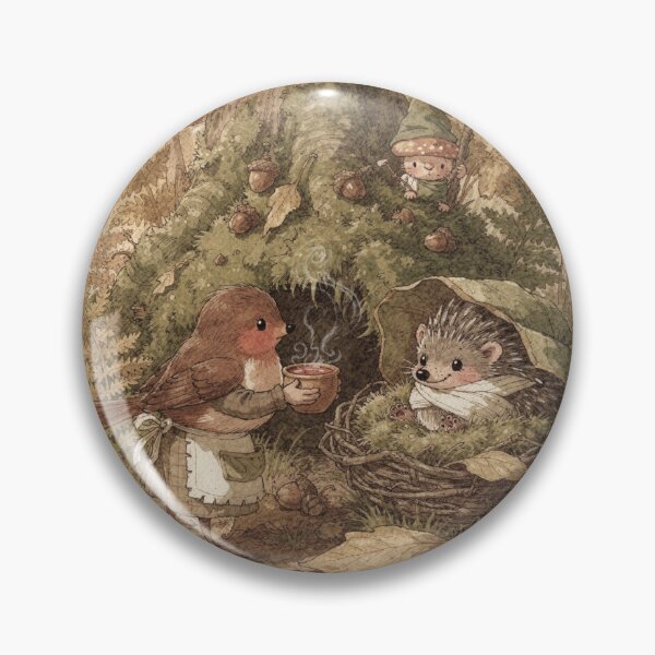 Item preview, Robin Folk Nursing a Poorly Hedgehog Back to Health Storybook Art designed and sold by PictorialWhimsy.