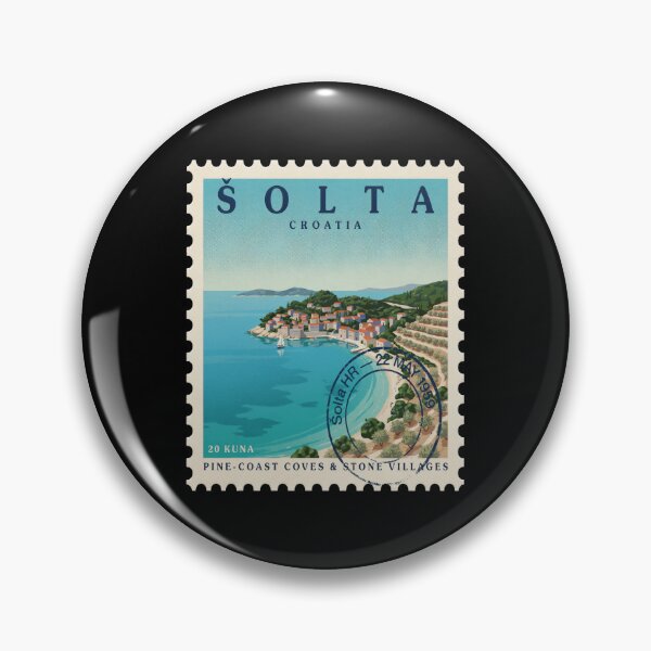 Item preview, Šolta Croatia Pine Coast Stone Harbor Stamp Sticker designed and sold by stickercuffs.