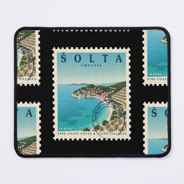 Item preview, Šolta Croatia Pine Coast Stone Harbor Stamp Sticker designed and sold by stickercuffs.