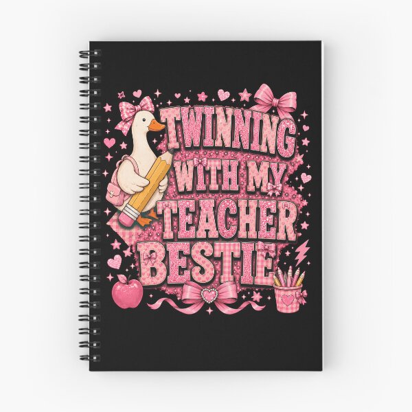 Item preview, Twinning With My Teacher Bestie Shirt, Matching Teacher Best Friend Tee, Pink Coquette Educator Shirt, Teacher Team Gift designed and sold by THREE LITTLE BEANS.