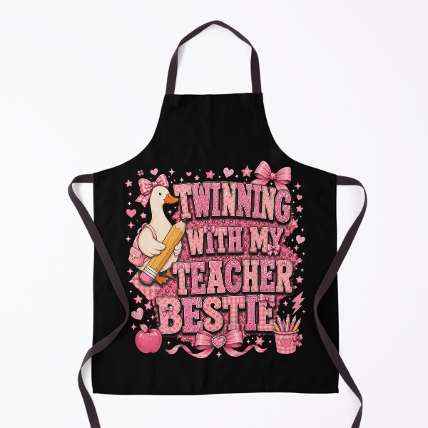 Item preview, Twinning With My Teacher Bestie Shirt, Matching Teacher Best Friend Tee, Pink Coquette Educator Shirt, Teacher Team Gift designed and sold by THREE LITTLE BEANS.