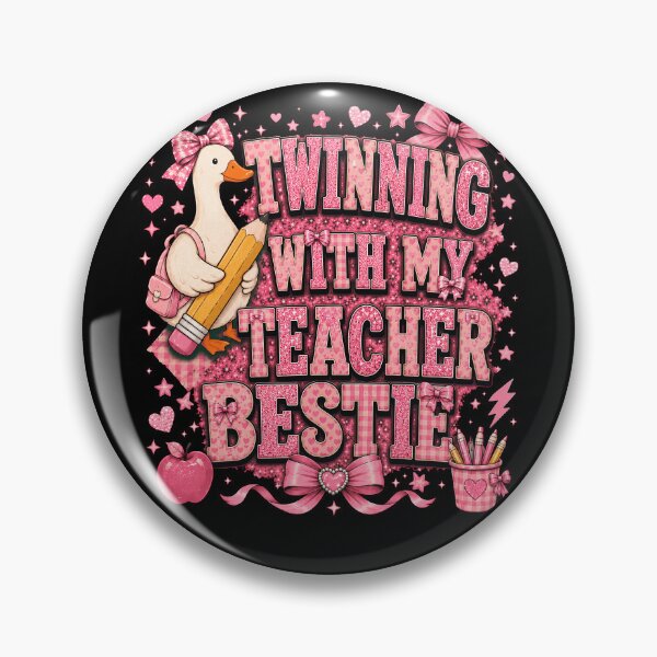 Item preview, Twinning With My Teacher Bestie Shirt, Matching Teacher Best Friend Tee, Pink Coquette Educator Shirt, Teacher Team Gift designed and sold by THREE LITTLE BEANS.