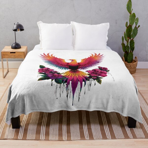 Item preview, Colorful Phoenix Bird with Floral Fantasy Art T-Shirt | Vibrant Mythical Firebird Illustration designed and sold by Wirath Shop.