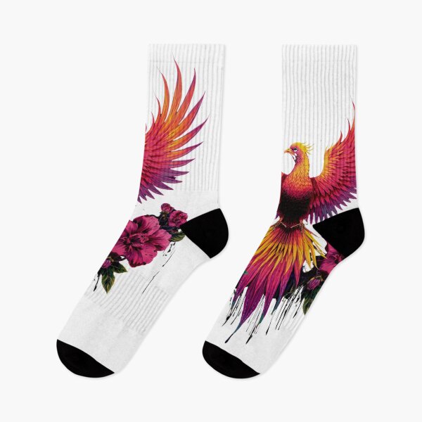 Item preview, Colorful Phoenix Bird with Floral Fantasy Art T-Shirt | Vibrant Mythical Firebird Illustration designed and sold by Wirath Shop.