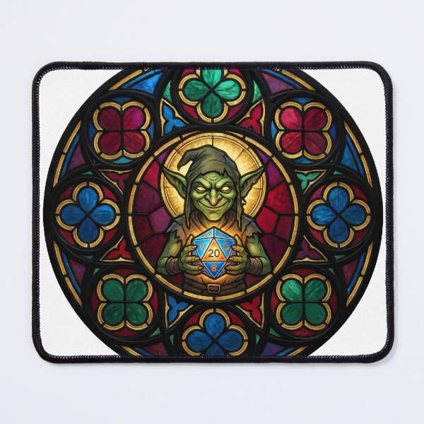 Item preview, Patron Saint of Chaotic Neutral Goblin Stained Glass TTRPG designed and sold by WorldShop17.