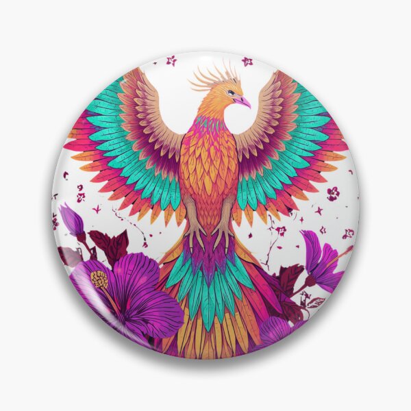 Item preview, Colorful Phoenix Bird with Floral Fantasy Art T-Shirt | Vibrant Mythical Firebird Illustration designed and sold by Wirath Shop.