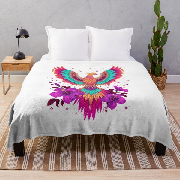 Item preview, Colorful Phoenix Bird with Floral Fantasy Art T-Shirt | Vibrant Mythical Firebird Illustration designed and sold by Wirath Shop.