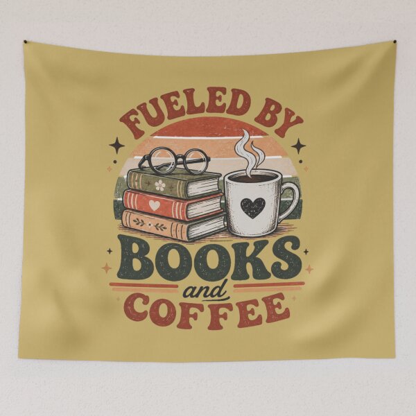 Item preview, Fueled by Books and Coffee Retro designed and sold by StockAnime.