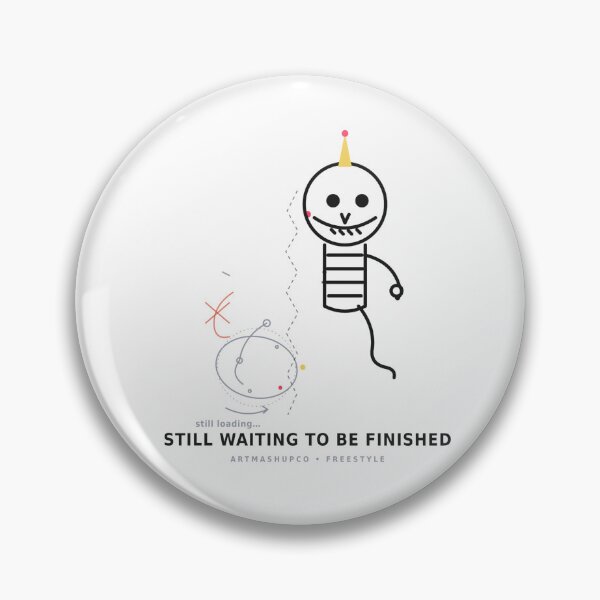 Item preview, Funny Skeleton Line Art T-Shirt | Still Waiting to Be Finished | ArtMashupCo designed and sold by ArtMashupCo.