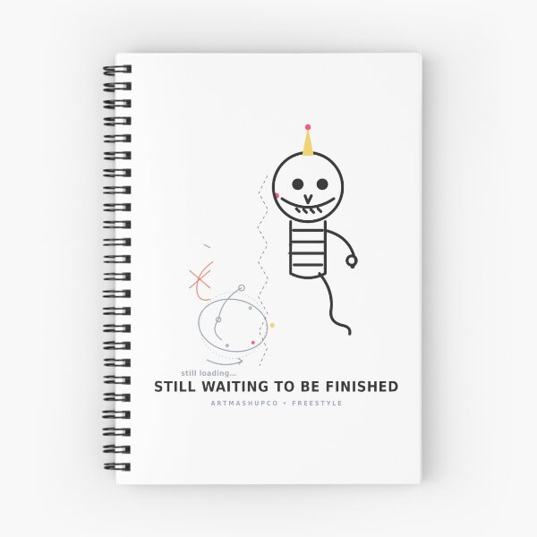 Item preview, Funny Skeleton Line Art T-Shirt | Still Waiting to Be Finished | ArtMashupCo designed and sold by ArtMashupCo.