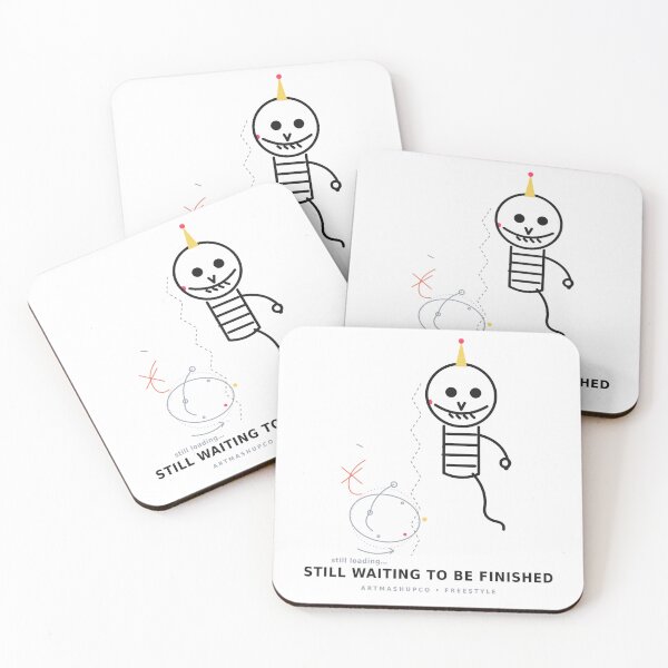 Item preview, Funny Skeleton Line Art T-Shirt | Still Waiting to Be Finished | ArtMashupCo designed and sold by ArtMashupCo.