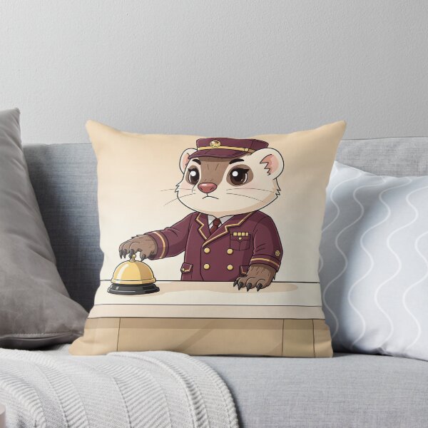 Item preview, Ferret Hotel Concierge Ringing the Bell Funny Art designed and sold by PictorialWhimsy.