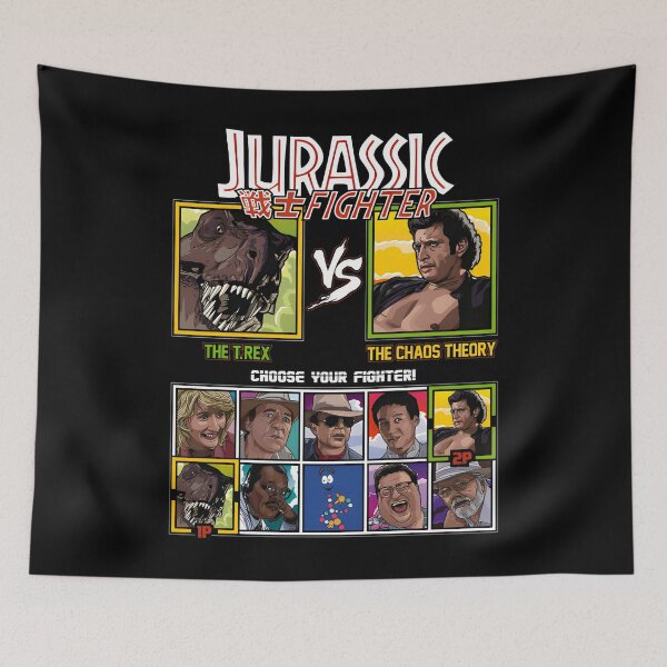 Item preview, Jurassic Park Fighter - T. Rex vs Ian Malcolm The Chaos Theory designed and sold by AnalogAnxiety.