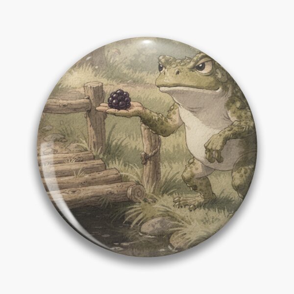 Item preview, Toad Toll Collector Demanding One Blackberry Cottagecore Art designed and sold by PictorialWhimsy.