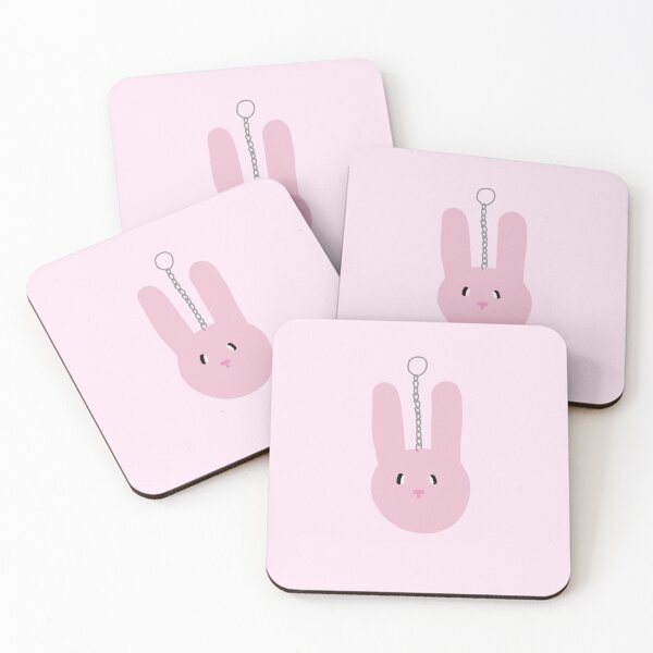 Item preview, Pink Fluffy Bunny Keychain designed and sold by HandStitchedByHannah.
