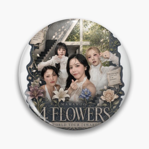 Item preview, MAMAMOO 4 Flowers vintage scrapbooking aesthetic sticker set designed and sold by Valereekmerch.