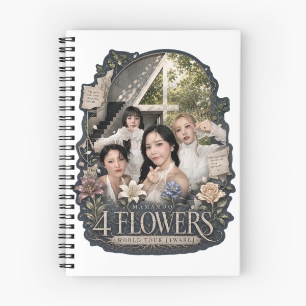 Item preview, MAMAMOO 4 Flowers vintage scrapbooking aesthetic sticker set designed and sold by Valereekmerch.