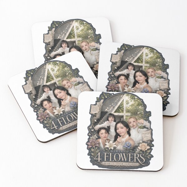 Item preview, MAMAMOO 4 Flowers vintage scrapbooking aesthetic sticker set designed and sold by Valereekmerch.