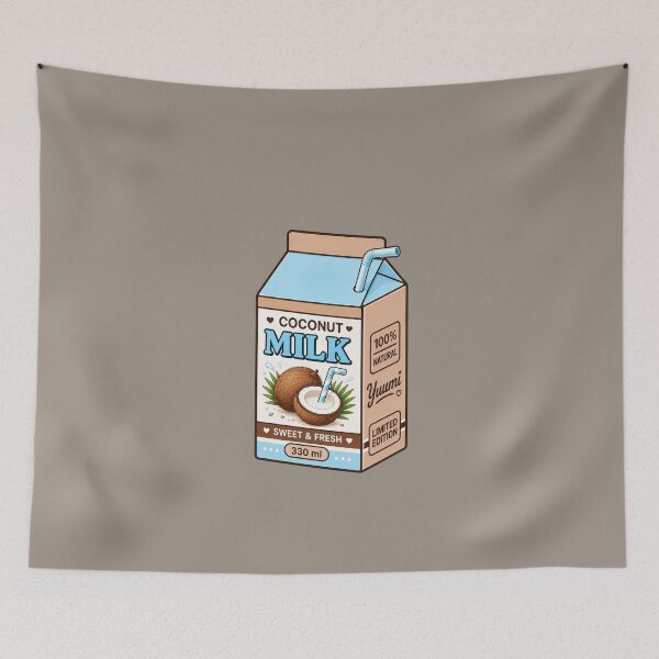 Item preview, Kawaii Coconut Milk Carton with Straw | Cute Tropical Drink Aesthetic designed and sold by Aimetoi.