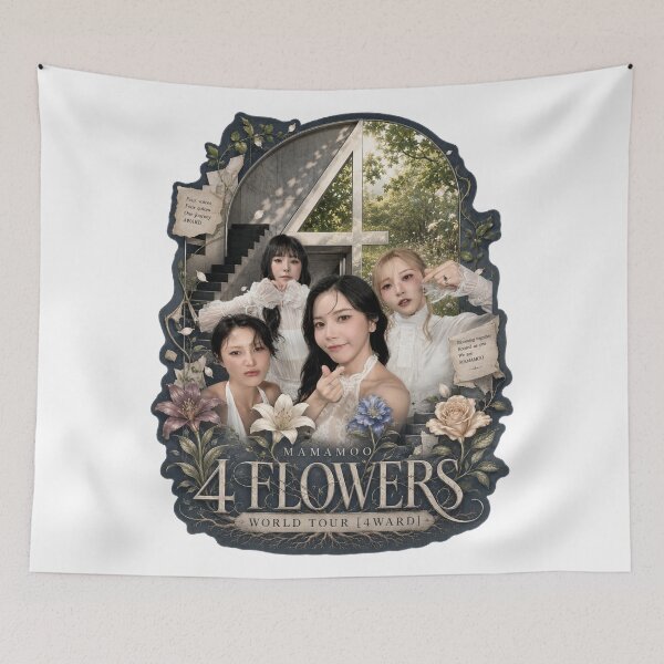 Item preview, MAMAMOO 4 Flowers vintage scrapbooking aesthetic sticker set designed and sold by Valereekmerch.
