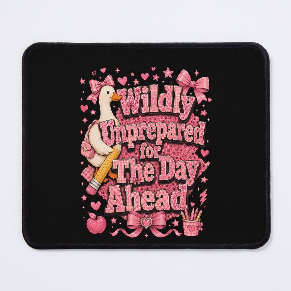 Item preview, Wildly Unprepared for the Day Ahead Shirt, Funny Coquette Bow Tee, Relatable Chaos Humor Shirt, Cute Pink Ribbon Gift designed and sold by THREE LITTLE BEANS.