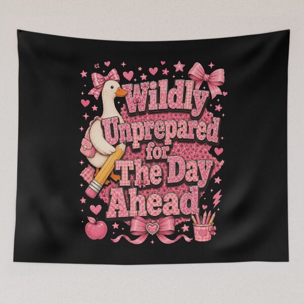 Item preview, Wildly Unprepared for the Day Ahead Shirt, Funny Coquette Bow Tee, Relatable Chaos Humor Shirt, Cute Pink Ribbon Gift  designed and sold by THREE LITTLE BEANS.