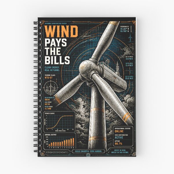 Item preview, Wind Pays The Bills Renewable Energy Windtech Tee designed and sold by RoyalOrderGallery.