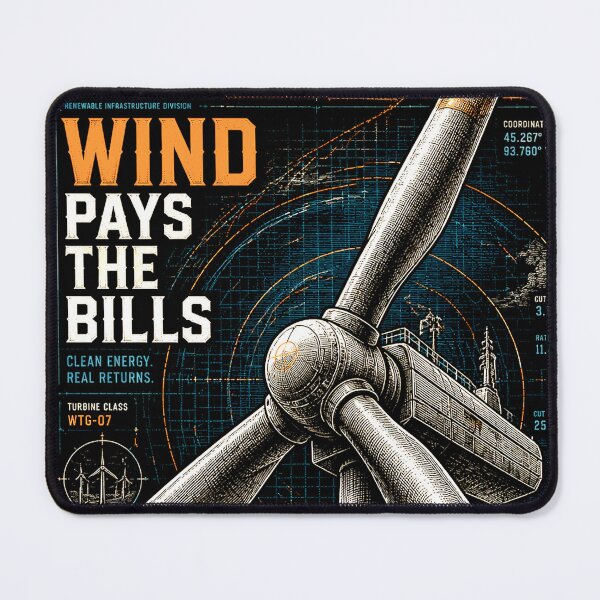 Item preview, Wind Pays The Bills Renewable Energy Windtech Tee designed and sold by RoyalOrderGallery.