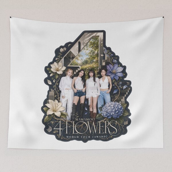 Item preview, MAMAMOO 4ward tour vintage botanical Kpop wall art poster designed and sold by Valereekmerch.