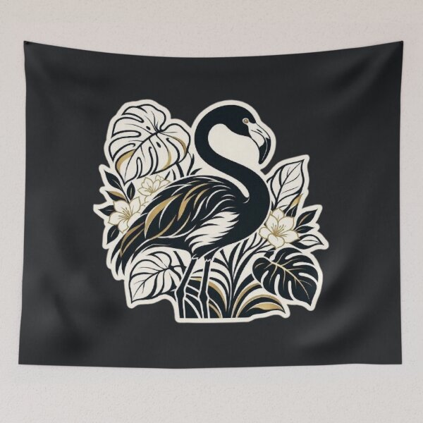 Item preview, Black Flamingo – Gothic Tropical Illustration designed and sold by Roberta Calabrese.