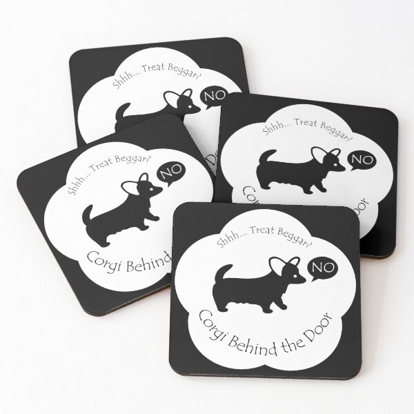 Item preview, Funny Corgi Treat Beggar Behind the Door White Base designed and sold by Na7nasColorShop.