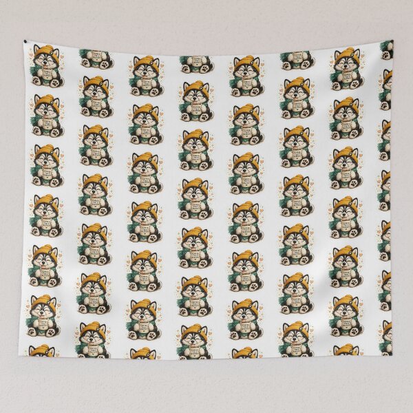 Item preview, Coffee Fuels Creativity Cute Husky Sticker designed and sold by AuudiVasustudio.