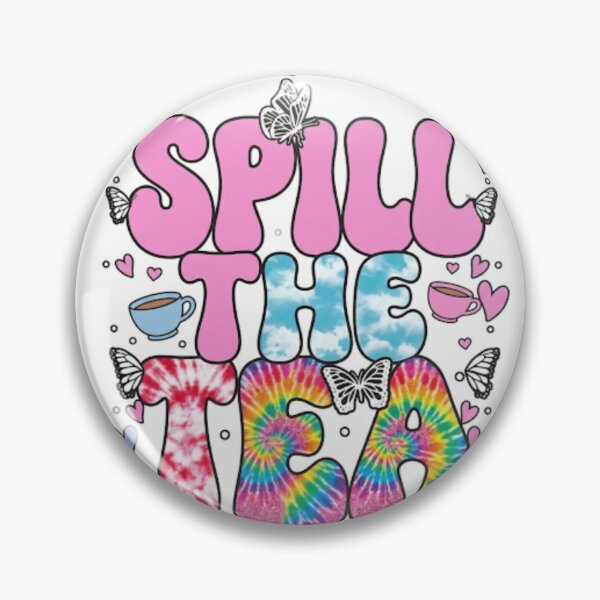 Item preview, Spill The Tea Groovy Tie-Dye Sticker | Retro Trendy Aesthetic designed and sold by Trendykunnu.