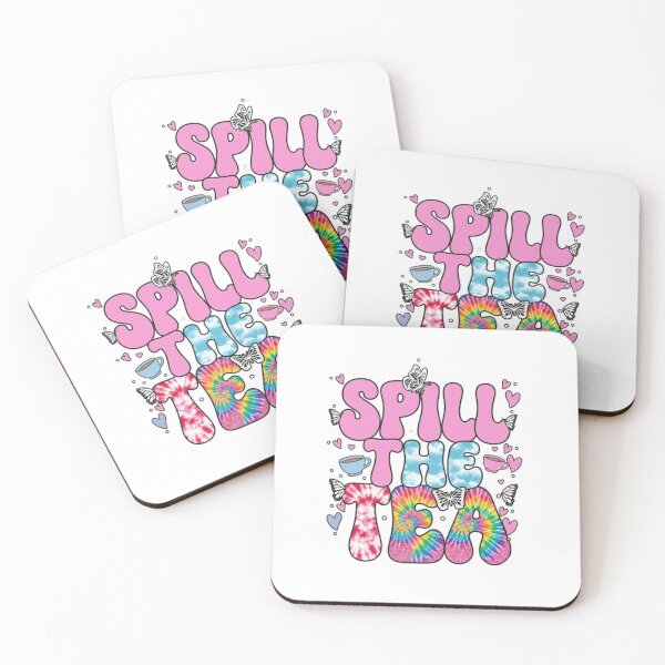 Item preview, Spill The Tea Groovy Tie-Dye Sticker | Retro Trendy Aesthetic designed and sold by Trendykunnu.