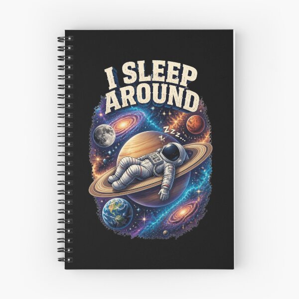 Item preview, I Sleep Around Funny Astronaut Space Design – Sleeping Astronaut on Saturn Galaxy Illustration designed and sold by Don't Crack Art.