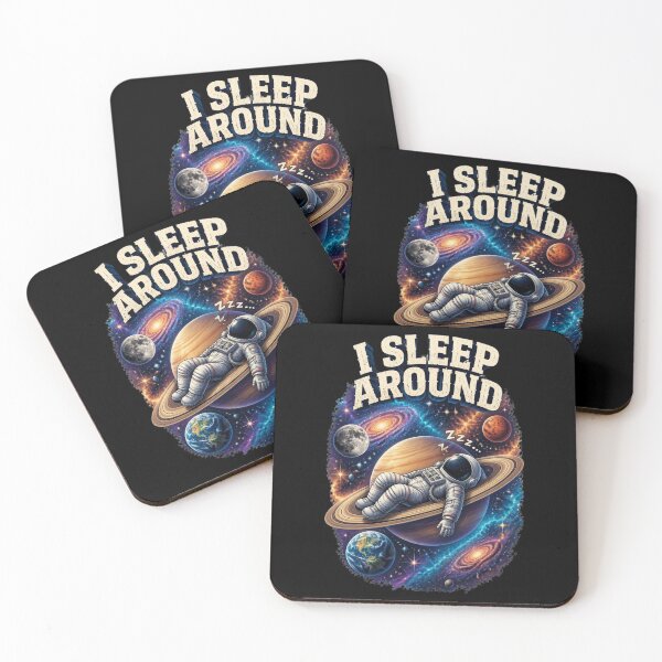 Item preview, I Sleep Around Funny Astronaut Space Design – Sleeping Astronaut on Saturn Galaxy Illustration designed and sold by Don't Crack Art.