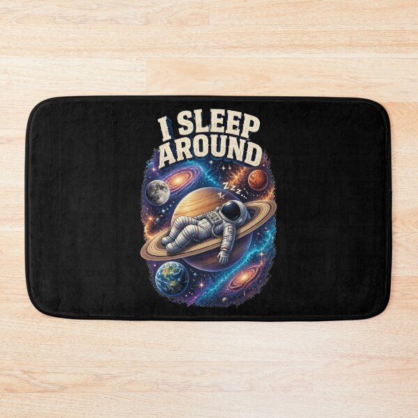 Item preview, I Sleep Around Funny Astronaut Space Design – Sleeping Astronaut on Saturn Galaxy Illustration designed and sold by Don't Crack Art.