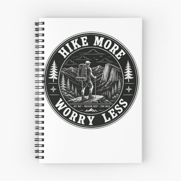 Item preview, Hike More Worry Less Mountain Adventure Hiker Wilderness Explorer designed and sold by Simsimah26Parks.