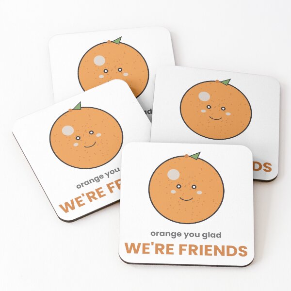Item preview, Orange You Glad We're Friends Funny Pun Sticker designed and sold by QuirkyCartel.