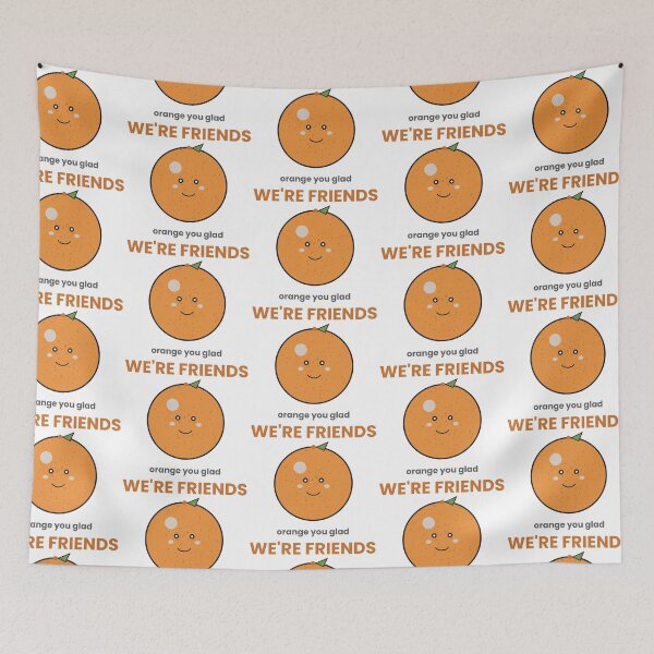 Item preview, Orange You Glad We're Friends Funny Pun Sticker designed and sold by QuirkyCartel.